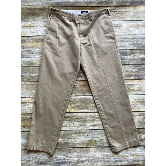 Lands End Mens Khaki Tailored Fit Chinos Size 36 x 29 Casual Career Pockets